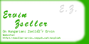 ervin zseller business card